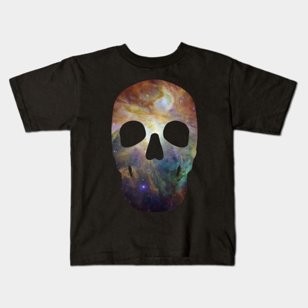 SPACE SKULL Kids T-Shirt by martingarri